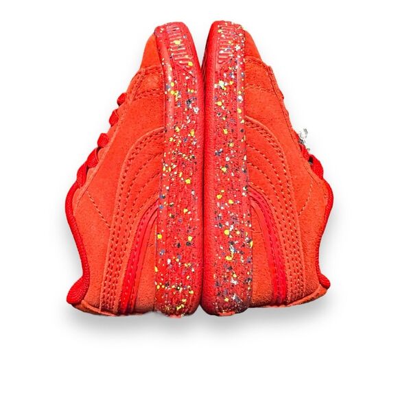 NEW Puma Suede Triplex Mono Red Paint Splatter Lace Up Sneaker Shoes Speckle 5C - Picture 6 of 14